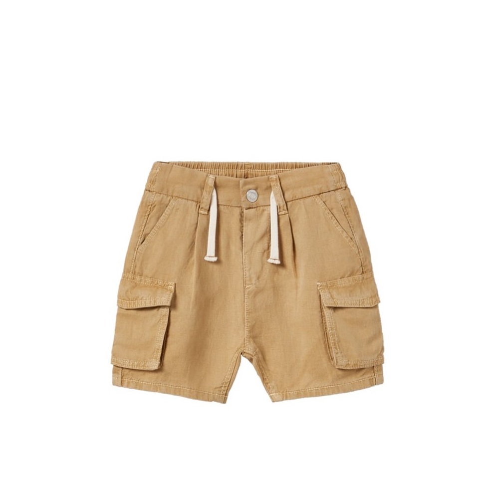 Zara Linen Blend Cargo Shorts